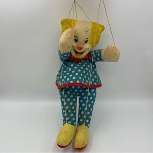 Knickerbocker Bozo The Clown Marionette 12 Inch String Puppet Vintage Toy Blue